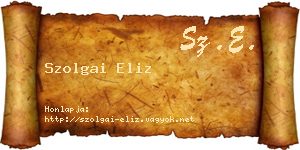 Szolgai Eliz névjegykártya